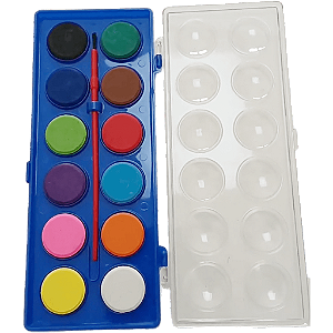 PINTURA AQUARELA ESCOLAR 12 CORES - KIT