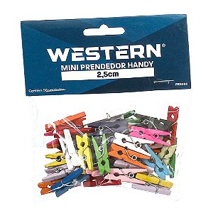 MINI PRENDEDOR HANDY 2,5CM COLORIDO C/50 UNIDADES - WESTERN