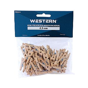 MINI PRENDEDOR HANDY 2,5CM NATURAL C/50 UNIDADES - WESTERN