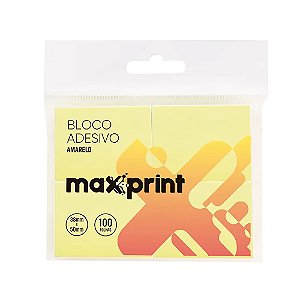 BLOCO ADESIVO PEQUENO 38MMX50MM AMARELO 400 FLS - MAXPRINT