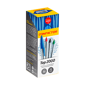 CANETA ESFEROGRÁFICA TOP 2000 AZUL C/25 UNIDADES - COMPACTOR