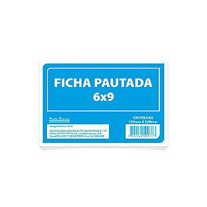 FICHA PAUTADA 6X9 C/100 UNIDADES - PAUTA BRANCA