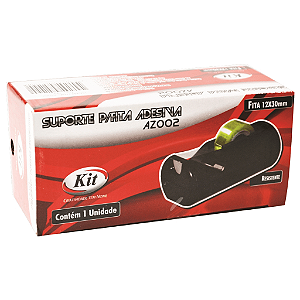 SUPORTE PARA FITA ADESIVA PEQUENO AZ002 PRETO - KIT