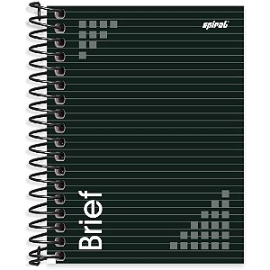 CADERNETA 1/8 CAPA DURA BRIEF PRETA 80 FOLHAS - SPIRAL