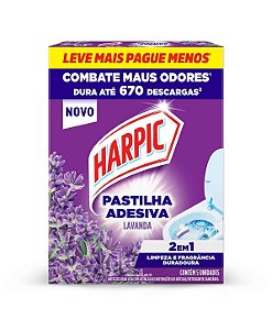 HARPIC PASTILHA ADESIVA 2 EM 1 LAVANDA C/5 UNIDADES - RECKITT BENCKISER