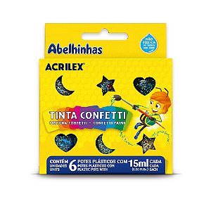 TINTA CONFETTI 15ML C/6 CORES - ACRILEX