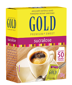 ADOÇANTE EM PÓ SUCRALOSE C/50 SACHÊS - GOLD
