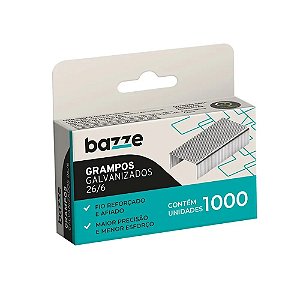 GRAMPO GALVANIZADO 26/6 C/1000 UNIDADES - BAZZE