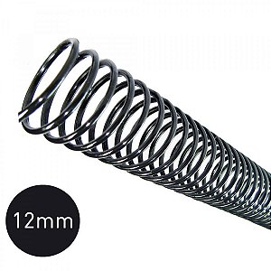 ESPIRAL PLÁSTICO 12MM PRETO C/50 UNIDADES - PLASPIRAL