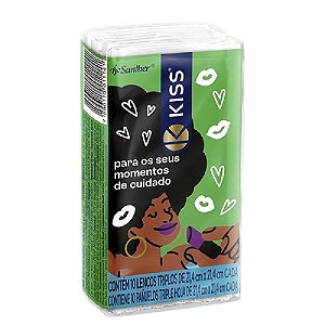 LENÇO DE PAPEL KISS FOLHA TRIPLA C/10 FOLHAS - SANTHER