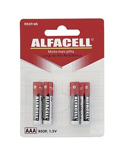 PILHA COMUM AAA PALITO C/4 UNIDADES - ALFACELL