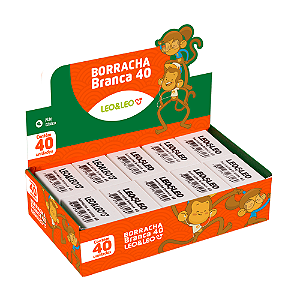 BORRACHA BRANCA 40 C/40 UNIDADES - LEO&LEO