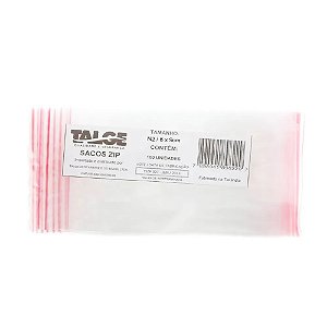 SACO PLÁSTICO ZIP LOCK Nº 2 [6CMX9CM] C/100 UNIDADES - TALGE