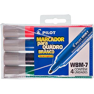 MARCADOR PARA QUADRO BRANCO WBM-7 C/4 UNIDADES - PILOT