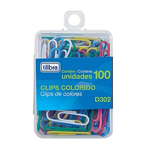 CLIPS 29MM D302 CORES SORTIDAS C/100 UNIDADES - TILIBRA