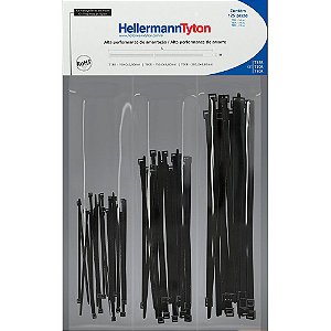 KIT ABRAÇADEIRA DE NYLON PRETA C/125 UNIDADES - HELLERMANNTYTON