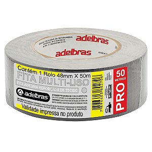 FITA ADESIVA REFORÇADA MULTIUSO "SILVER TAPE" 48MMX50M PRATA - ADELBRAS