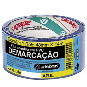 FITA ADESIVA PARA DEMARCAÇÃO DE SOLO 48MMX14M AZUL - ADELBRAS