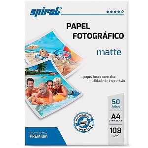 PAPEL FOTOGRÁFICO A4 108G MATTE C/50 FLS - SPIRAL