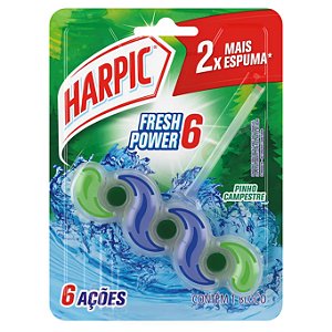 BLOCO PERFUMADO FRESH POWER 6 PINHO CAMPESTRE - HARPIC