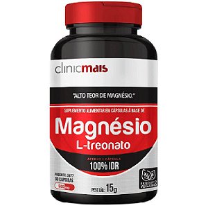 Magnésio L-Treonato 30 cápsulas - Clinicmais