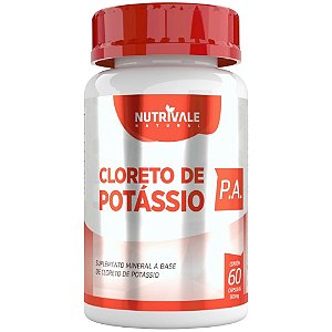 Cloreto de Potássio 500mg 60 cápsulas - Nutrivale