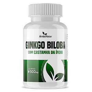 Ginkgo biloba com Castanha da Índia 500mg 60 cápsulas - Herbanatus