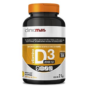 Vitamina D3 2000UI 30 cápsulas - Clinicmais