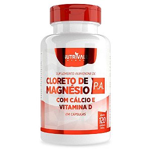 Cloreto de Magnésio P.A. com Cálcio e Vitamina D 120 cápsulas - Nutrivale