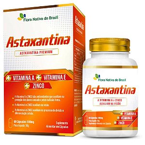 Astaxantina Premium com Vitamina A e Zinco 60 cápsulas - Flora Nativa