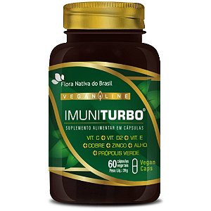 Imuni Turbo (Própolis Verde, Alho e Vitaminas) 60 Vegan Caps - Flora nativa