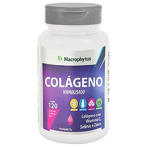 Colágeno Hidrolisado + Vitamina C, Zinco e Selênio 1200mg 120 cápsulas - Macrophytus