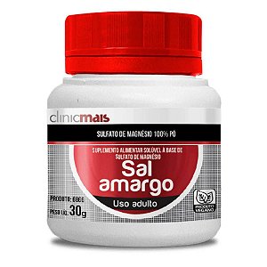 Sal Amargo (Sulfato de Magnésio) 30g - Clinicmais