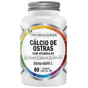 Cálcio de Ostras + Vitamina D3 60 cápsulas - Flora Nativa