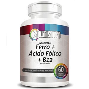 Ferro + Ácido Fólico + B12 60 cápsulas - Multivita