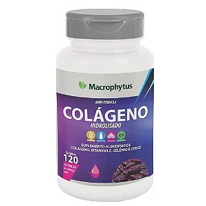 Colágeno Hidrolisado com Vitamina C, Selênio e Zinco 120 cápsulas - Macrophytus
