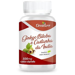 Ginkgo Biloba com Castanha da Índia 500mg 100 cápsulas - Denature