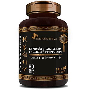 Ginkgo Biloba com Ginseng Coreano 500mg 60 cápsulas - Flora Nativa