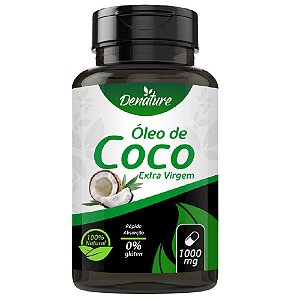 Óleo de Coco Extra Virgem 1000mg 100 Cápsulas - Denature