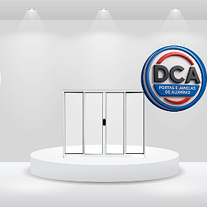 Vitrô de correr 4 folhas com ou sem grade - Alumímio Branco