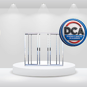 Vitrô de correr 4 folhas com ou sem grade - Alumímio Brilhante