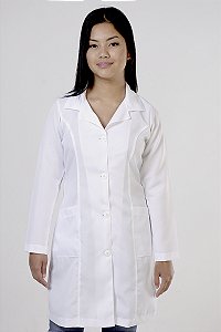 Jaleco Feminino Oxford Manga Longa Sem Personalização