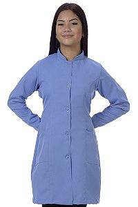 Jaleco Feminino Gabardine Colorido Gola Padre Manga Longa Sem Personalização