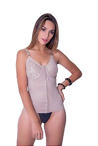 CORPETE MODELADOR COM BOJO RENDADO - 8 BARBATANAS - Alta Compressão