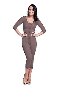 Cinta Modeladora Macaquinho Perna Longa com Mangas Biobela Premium 16342