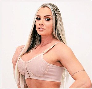 SUTIÃ COM RENDA, REFORÇO E FECHO FRONTAL - (Sustenção )