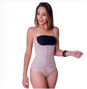 CORSELET 4 FECHOS - NUDE - MODELADOR COM 8 BARBATANAS - 1672