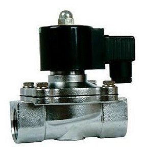 Válvula Solenoide Diafragma 2/2 Vias 3/4" Normal Fechada Em Inox 304 Vedação Nbr Rosca Bsp