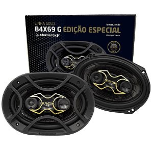 Par Alto-Falante Quadriaxial 6X9" B4X69 GOLD 140W RMS Bravox