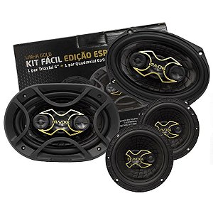 Kit Fácil Bravox 1 Par 6X9" e 1 Par 6" 240W RMS Linha Gold